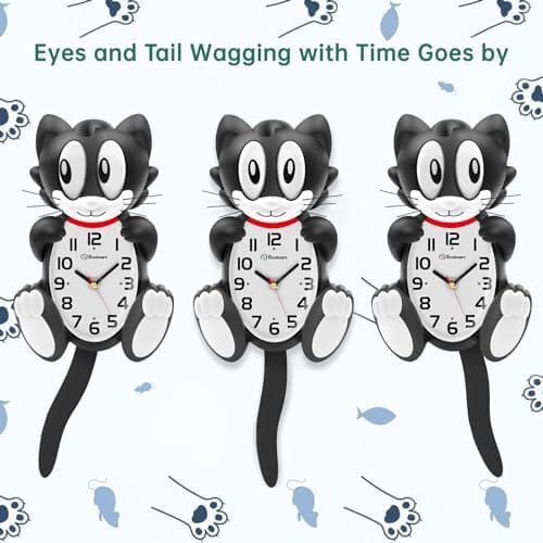 Silent Non Ticking with Moving Eyes and Pendulum Tail