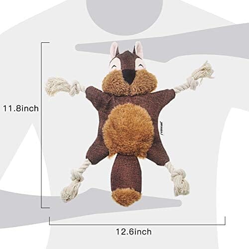 Sturdy Squirrel Interactive Pet Toy Rope Knots Puppy Chew Teething Toys
