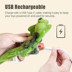 Touch Activated Flapping Chirping Lizard Kitten Toy with Catnip for Indoor Cats