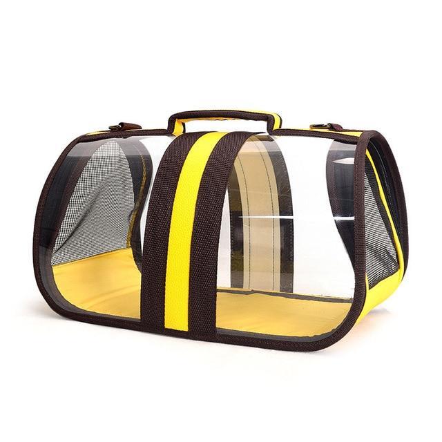 Transparent Portable Pet Carrier Cat Carriers Pet Clever Yellow XS 
