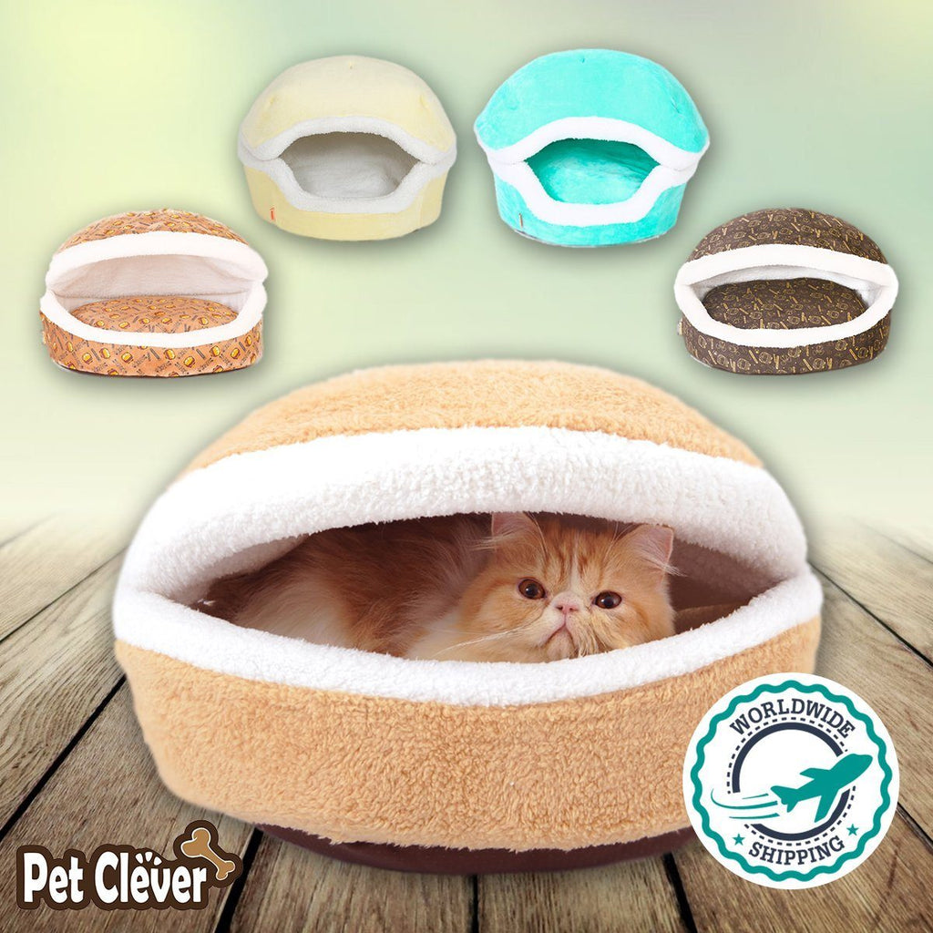 Warm Hamburger Cat Bed House Cat Beds & Baskets Pet Clever 