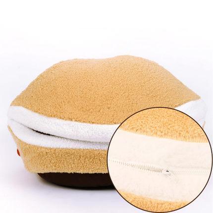Warm Hamburger Cat Bed House Cat Beds & Baskets Pet Clever Zipper S 