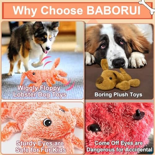 Wiggly Lobster Dog Toy for Boredom